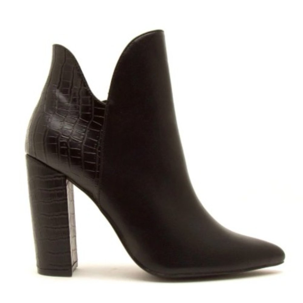 LAST ONE- NEVADA FAUX LEATHER HEELED BOOTIE - Picture 2 of 2